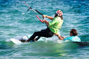 Kite Instructor teaching waterstart